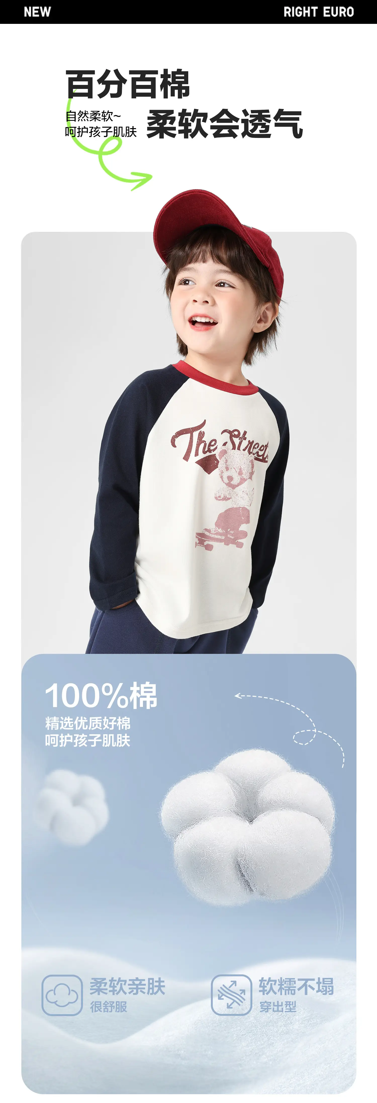 Right European Boys Cotton Long Sleeve T-Shirt Autumn Kids — feature 3