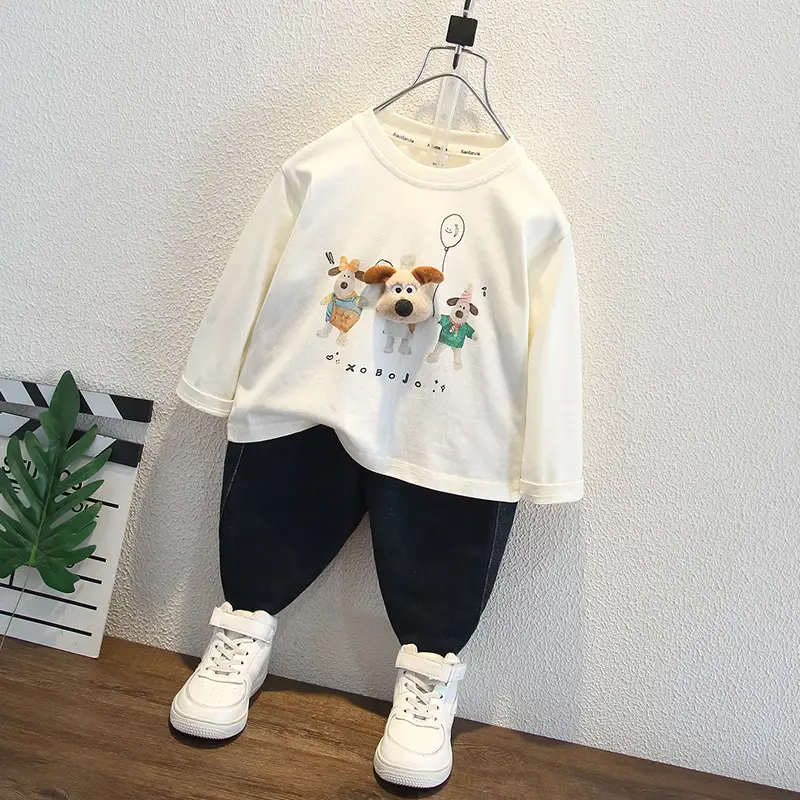 Boys Cartoon T-Shirt Long Sleeve Korean Style - Image 4