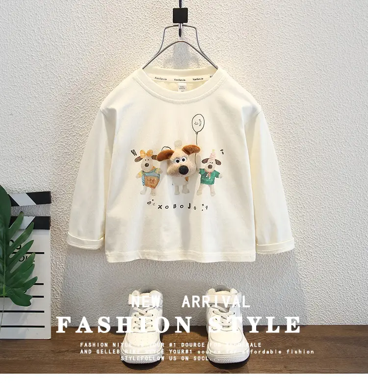Boys Cartoon T-Shirt Long Sleeve Korean Style — feature 1