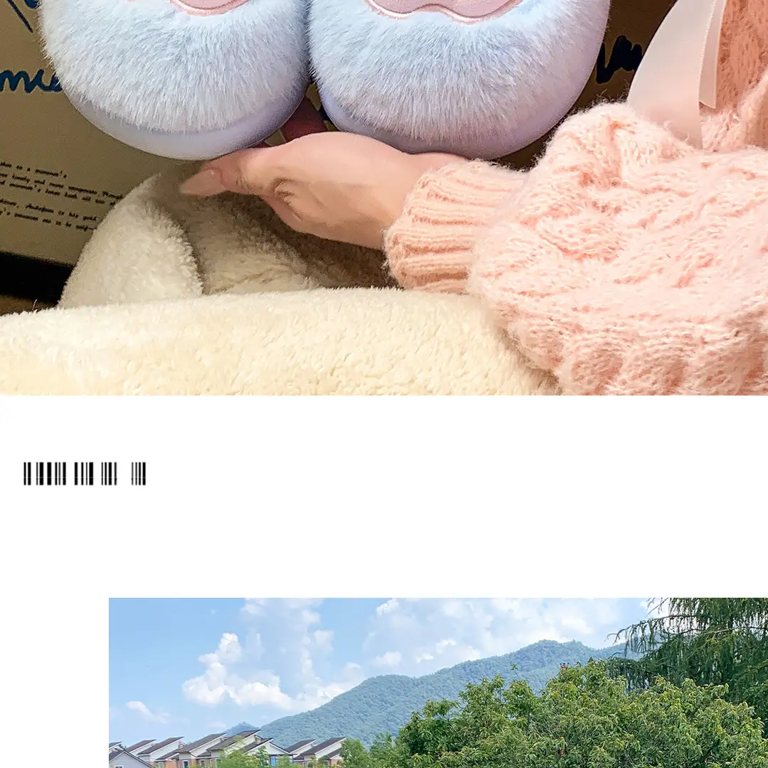 Apple Cotton Slippers for Women 2025 Autumn and Winter New Indoor Home Fleece-Lined Warm Couple Thick-Soled Plush Cotton Shoes for Men — feature 20