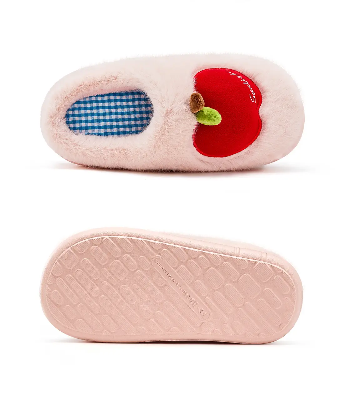 Apple Cotton Slippers for Women 2025 Autumn and Winter New Indoor Home Fleece-Lined Warm Couple Thick-Soled Plush Cotton Shoes for Men — feature 24