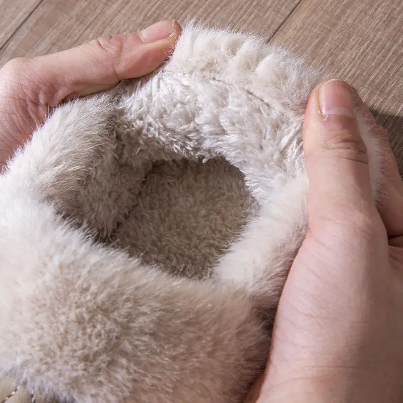 Pu Bag Heel Cotton Slippers for Women, Winter Couple Home Use, Outdoor Wear, Non-Slip, Plush, Warm, Thick-Soled Cotton Shoes for Men, Autumn - Image 8