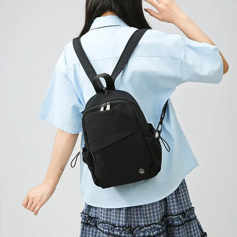 Women's Color-Blocking Crossbody Backpack Orange Black - Image 6