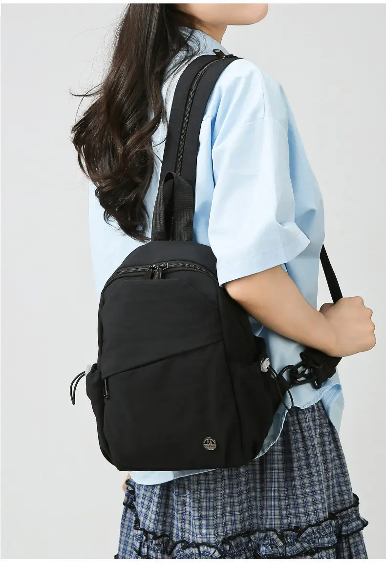 Women's Color-Blocking Crossbody Backpack Orange Black — feature 28