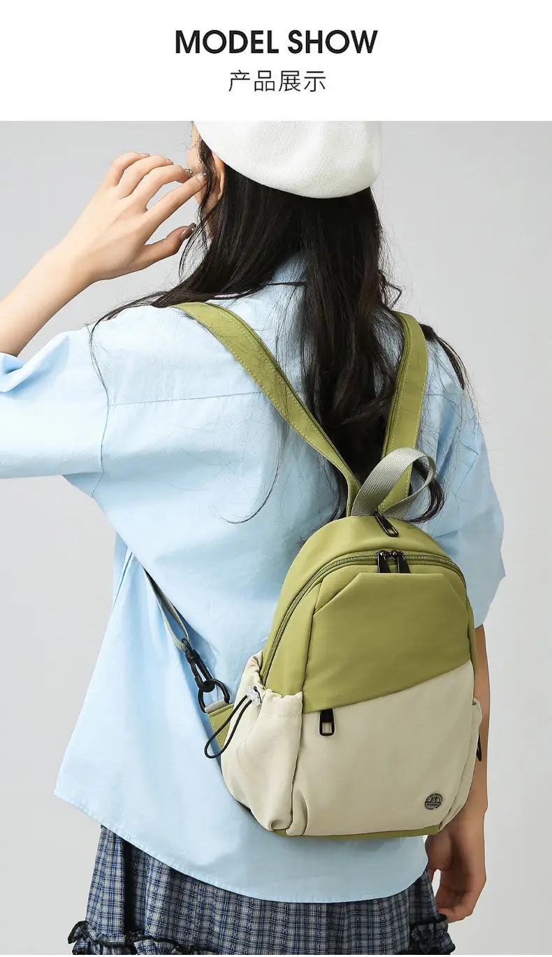 Women's Color-Blocking Crossbody Backpack Orange Black — feature 42