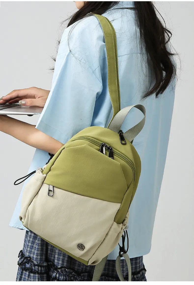 Women's Color-Blocking Crossbody Backpack Orange Black — feature 43