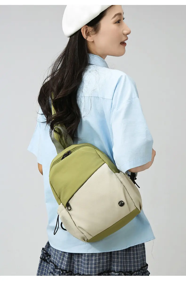 Women's Color-Blocking Crossbody Backpack Orange Black — feature 44