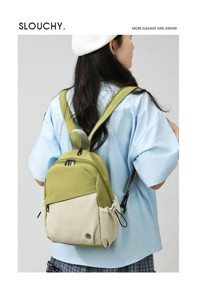 Women's Color-Blocking Crossbody Backpack Orange Black — feature 45