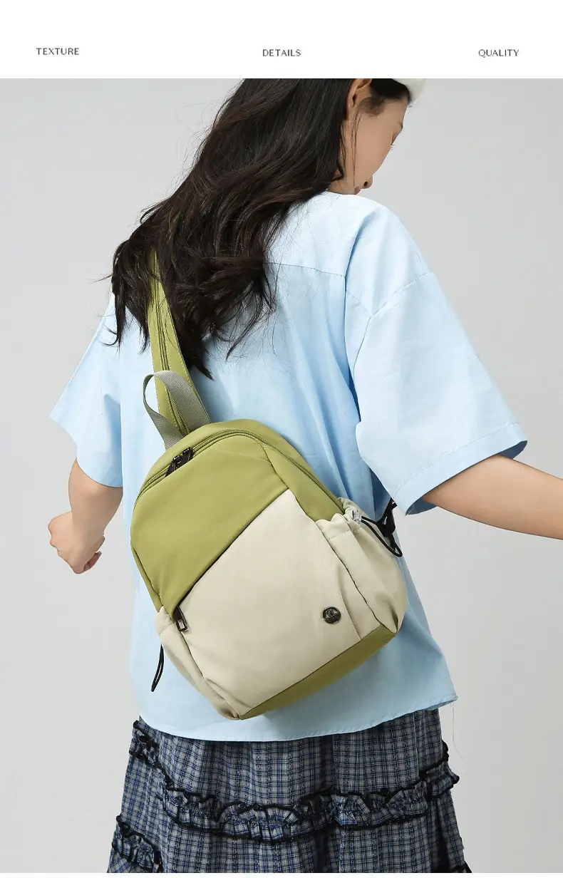 Women's Color-Blocking Crossbody Backpack Orange Black — feature 46
