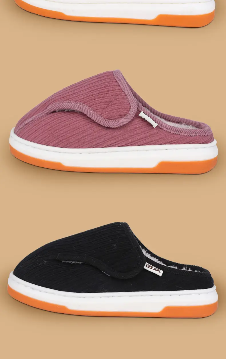 Men Warm Winter Slippers Black Fleece Lining Non-Slip — feature 16