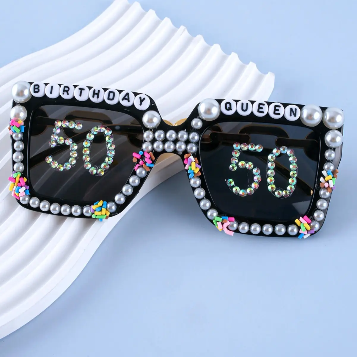 Sexy Rhinestone Sunglasses for Girls Boys Birthday Party Wear - Image 5