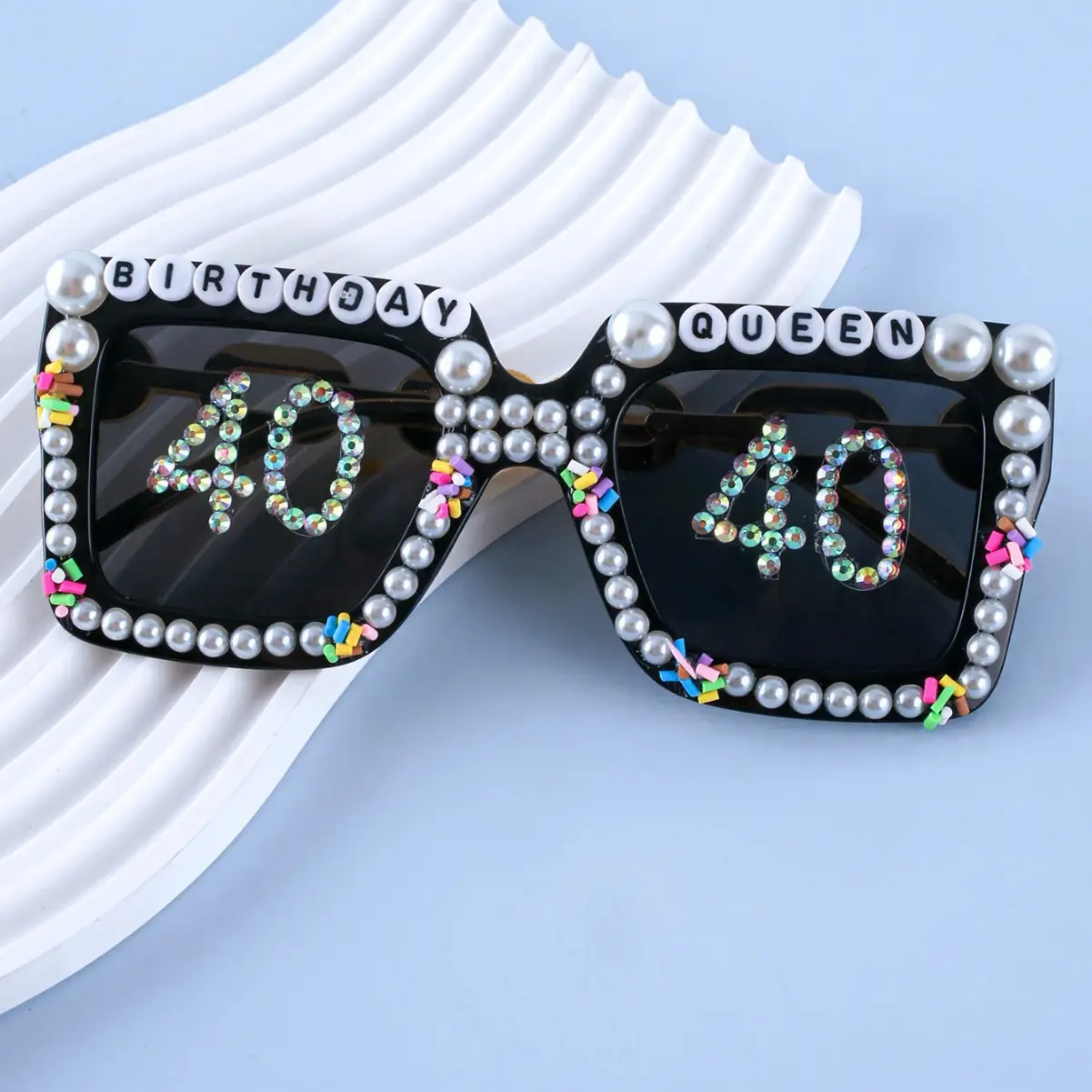 Sexy Rhinestone Sunglasses for Girls Boys Birthday Party Wear - Image 4