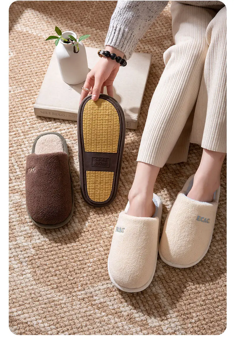 2025 New Cotton Slippers for Women, Winter Home Use, Indoor Couples, Thick-Soled Non-Slip Warm Woolen Cotton Slippers for Men — feature 11