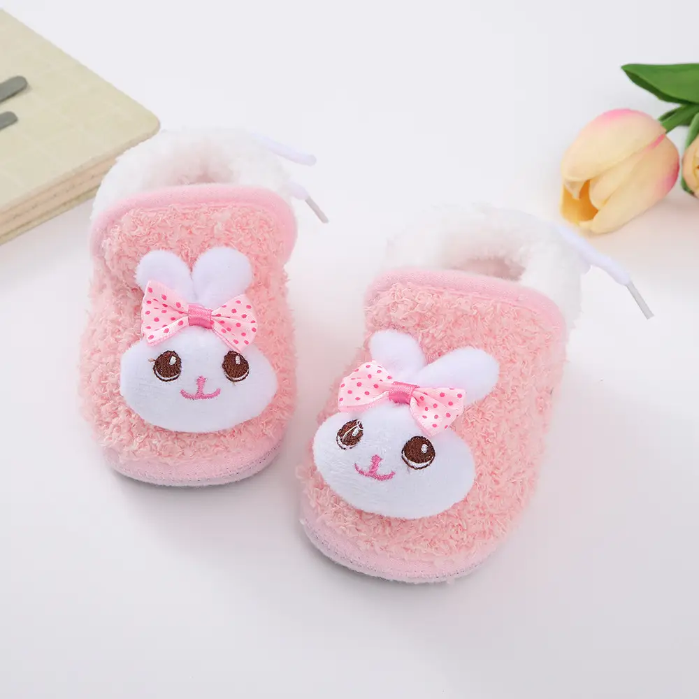 Thickened Winter Baby Anti-Falling Warm Toddler Cotton Shoes That Do Not Fall Off Newborn Baby Shoes 3-6-12 Months Fleece-Lined — feature 12