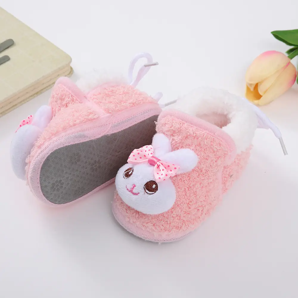 Thickened Winter Baby Anti-Falling Warm Toddler Cotton Shoes That Do Not Fall Off Newborn Baby Shoes 3-6-12 Months Fleece-Lined — feature 14