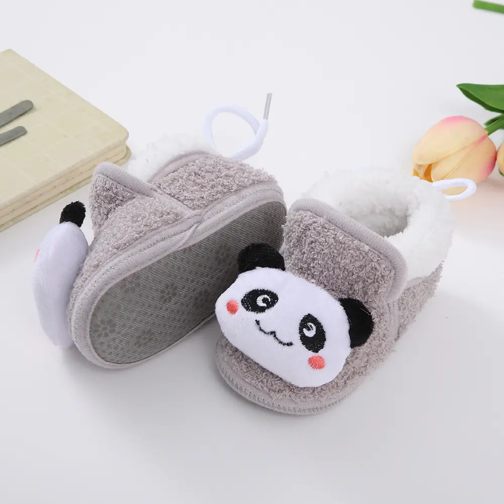 Thickened Winter Baby Anti-Falling Warm Toddler Cotton Shoes That Do Not Fall Off Newborn Baby Shoes 3-6-12 Months Fleece-Lined — feature 19