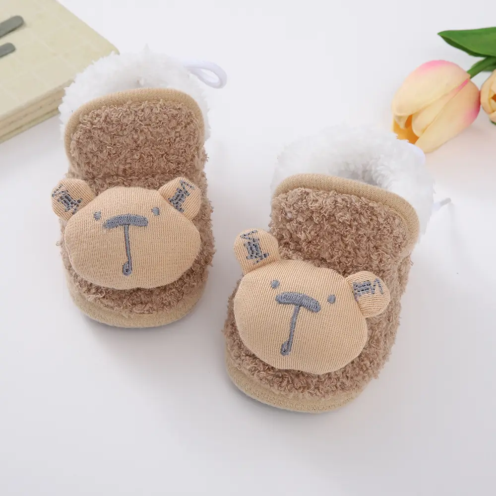 Thickened Winter Baby Anti-Falling Warm Toddler Cotton Shoes That Do Not Fall Off Newborn Baby Shoes 3-6-12 Months Fleece-Lined — feature 7