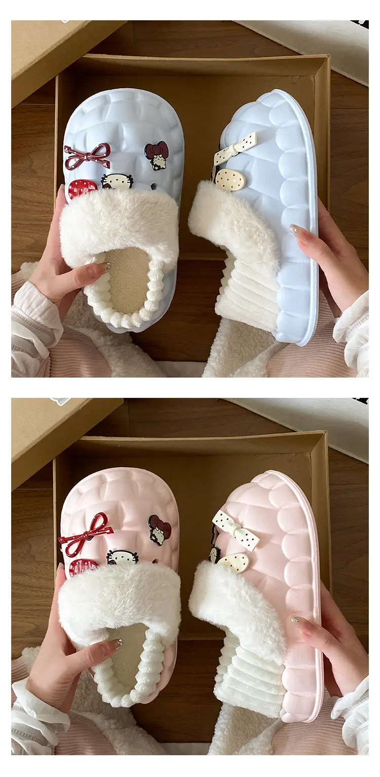 2025 Autumn Winter Cartoon Cotton Slippers Pink Women — feature 18