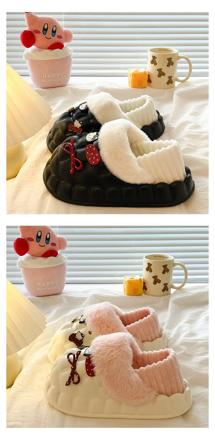 2025 Autumn Winter Cartoon Cotton Slippers Pink Women — feature 23