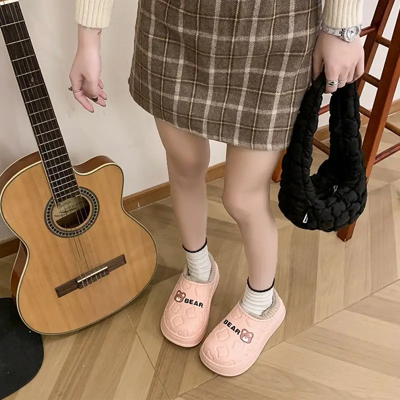 New Cotton Slippers for Women, Autumn and Winter Home Indoor Non-Slip Waterproof Warm Closed-Back Maternity Postpartum Cotton Shoes for Men — feature 10