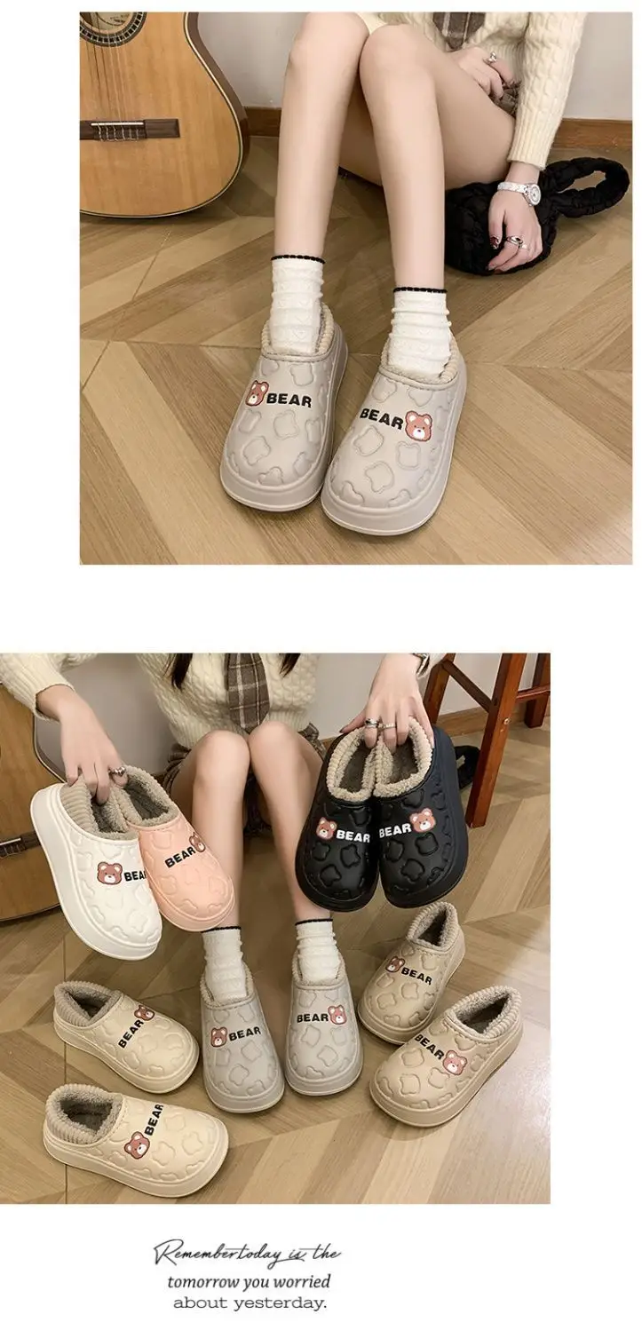 New Cotton Slippers for Women, Autumn and Winter Home Indoor Non-Slip Waterproof Warm Closed-Back Maternity Postpartum Cotton Shoes for Men — feature 13