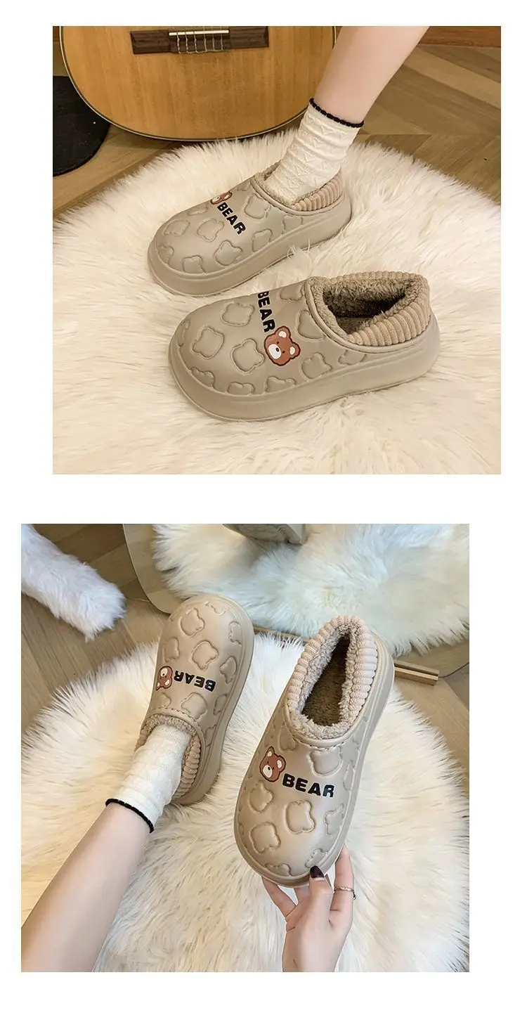 New Cotton Slippers for Women, Autumn and Winter Home Indoor Non-Slip Waterproof Warm Closed-Back Maternity Postpartum Cotton Shoes for Men — feature 16