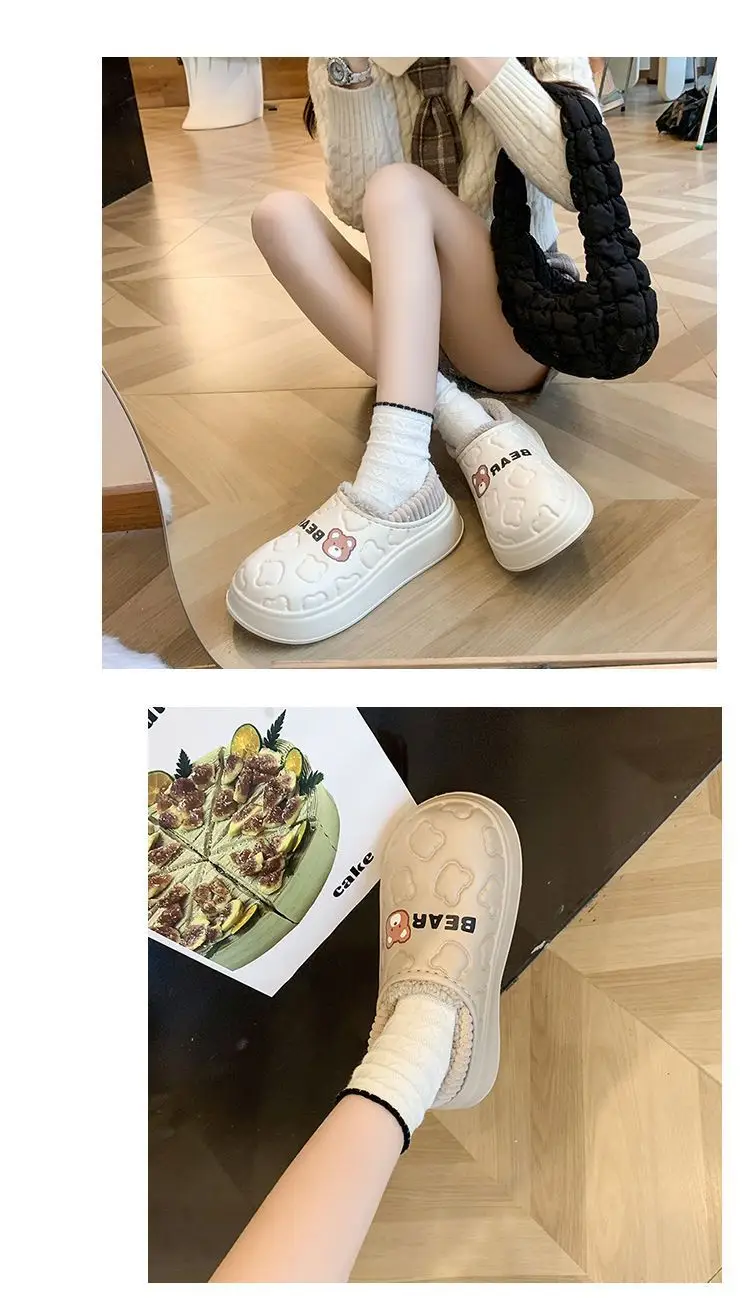 New Cotton Slippers for Women, Autumn and Winter Home Indoor Non-Slip Waterproof Warm Closed-Back Maternity Postpartum Cotton Shoes for Men — feature 20