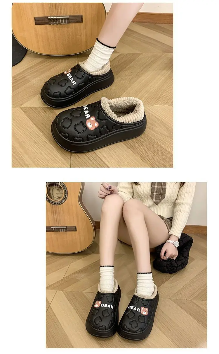 New Cotton Slippers for Women, Autumn and Winter Home Indoor Non-Slip Waterproof Warm Closed-Back Maternity Postpartum Cotton Shoes for Men — feature 21