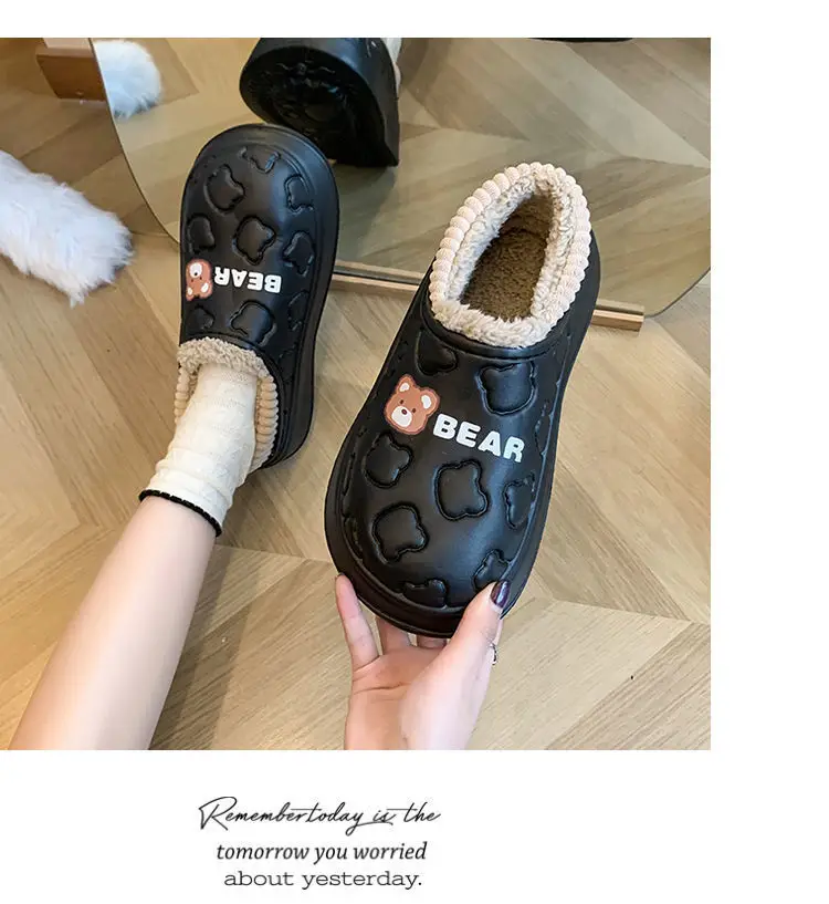 New Cotton Slippers for Women, Autumn and Winter Home Indoor Non-Slip Waterproof Warm Closed-Back Maternity Postpartum Cotton Shoes for Men — feature 23
