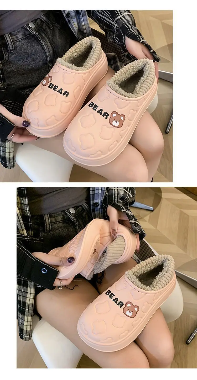New Cotton Slippers for Women, Autumn and Winter Home Indoor Non-Slip Waterproof Warm Closed-Back Maternity Postpartum Cotton Shoes for Men — feature 28