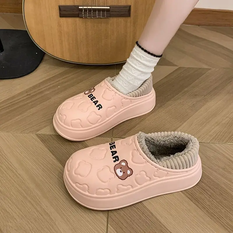 New Cotton Slippers for Women, Autumn and Winter Home Indoor Non-Slip Waterproof Warm Closed-Back Maternity Postpartum Cotton Shoes for Men — feature 9
