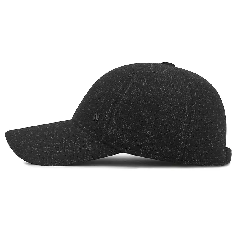 Men's Black Baseball Cap Windproof Ear Protection - Image 7