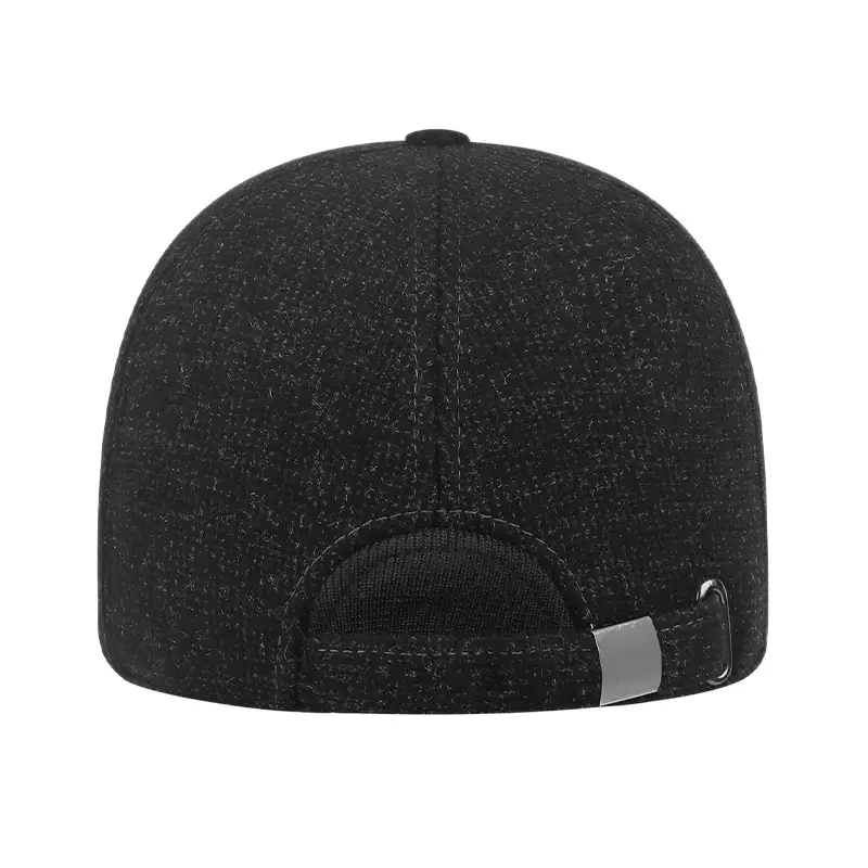 Men's Black Baseball Cap Windproof Ear Protection - Image 8