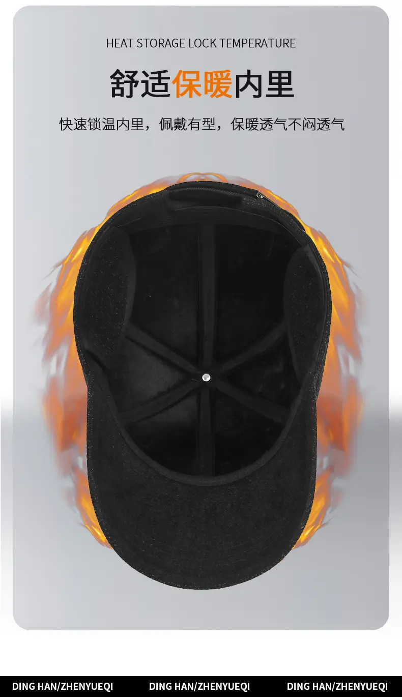 Men's Black Baseball Cap Windproof Ear Protection — feature 5