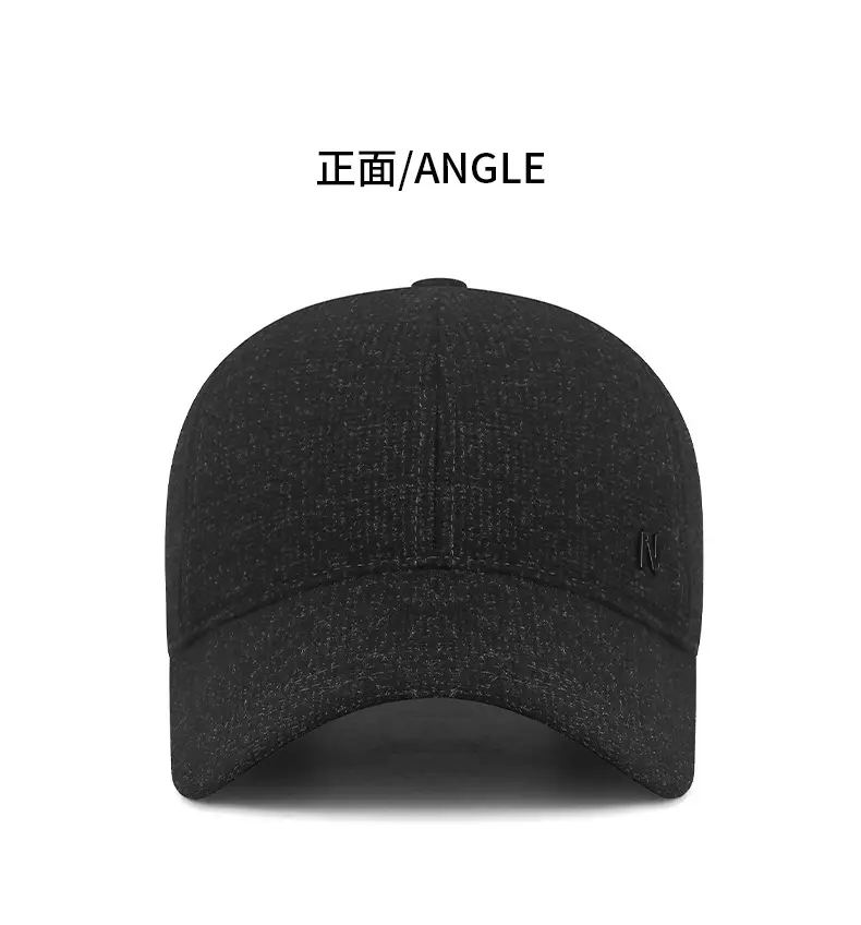 Men's Black Baseball Cap Windproof Ear Protection — feature 8