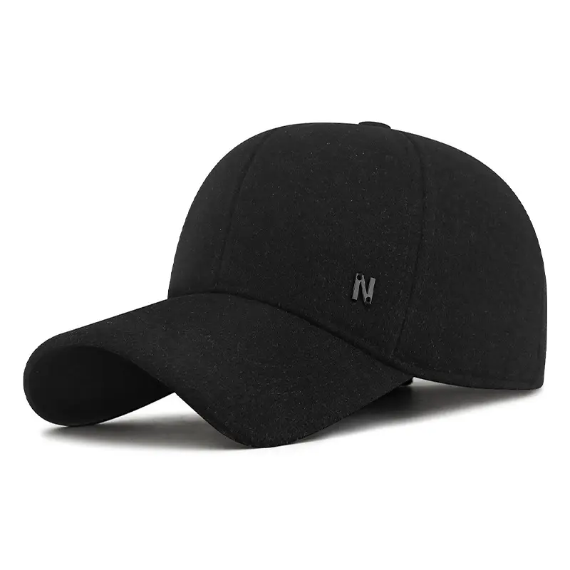 Men's Black Baseball Cap Windproof Ear Protection - Image 2