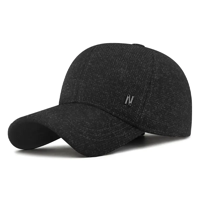 Men's Black Baseball Cap Windproof Ear Protection - Image 3