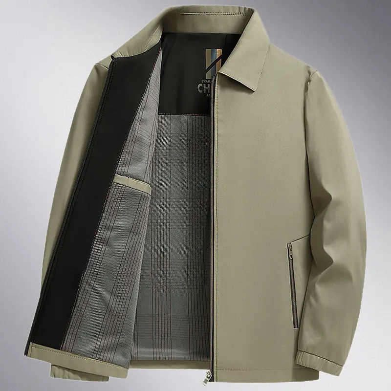 Middle-Aged Men's Outwears, Lapel Jackets, Spring and Autum Middle-Aged and Elderly Tops, Thin Daddy Clothes, Grandpa Jackets