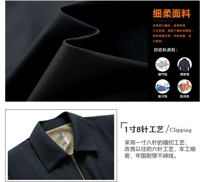 Middle-Aged Men's Outwears, Lapel Jackets, Spring and Autum Middle-Aged and Elderly Tops, Thin Daddy Clothes, Grandpa Jackets — feature 5