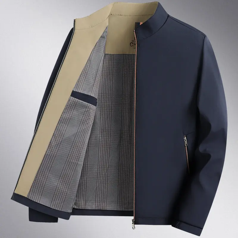 Middle-Aged Men's Outwears, Lapel Jackets, Spring and Autum Middle-Aged and Elderly Tops, Thin Daddy Clothes, Grandpa Jackets
