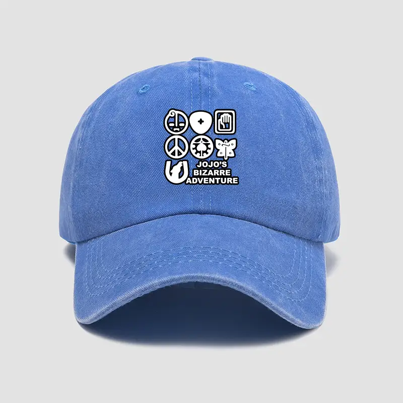 Men Black Peaked Baseball Cap with Jotaro Jojo Design - Image 6