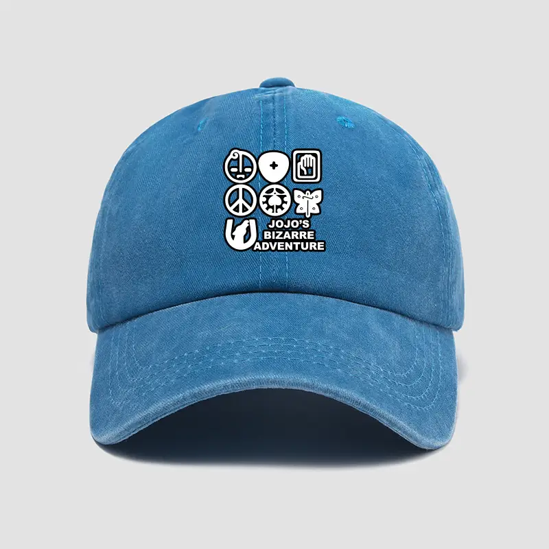Men Black Peaked Baseball Cap with Jotaro Jojo Design - Image 7