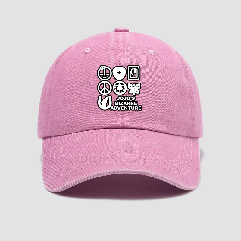 Men Black Peaked Baseball Cap with Jotaro Jojo Design - Image 8