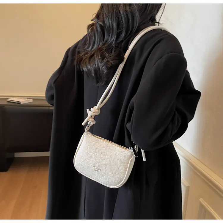 Women's White Textured Square Shoulder Bag 2025 — feature 15