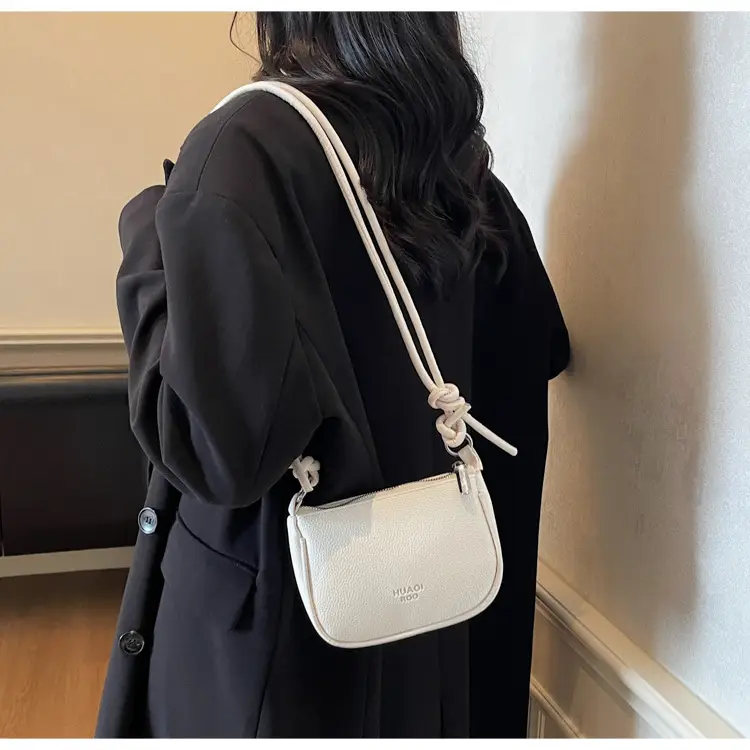 Women's White Textured Square Shoulder Bag 2025 — feature 16