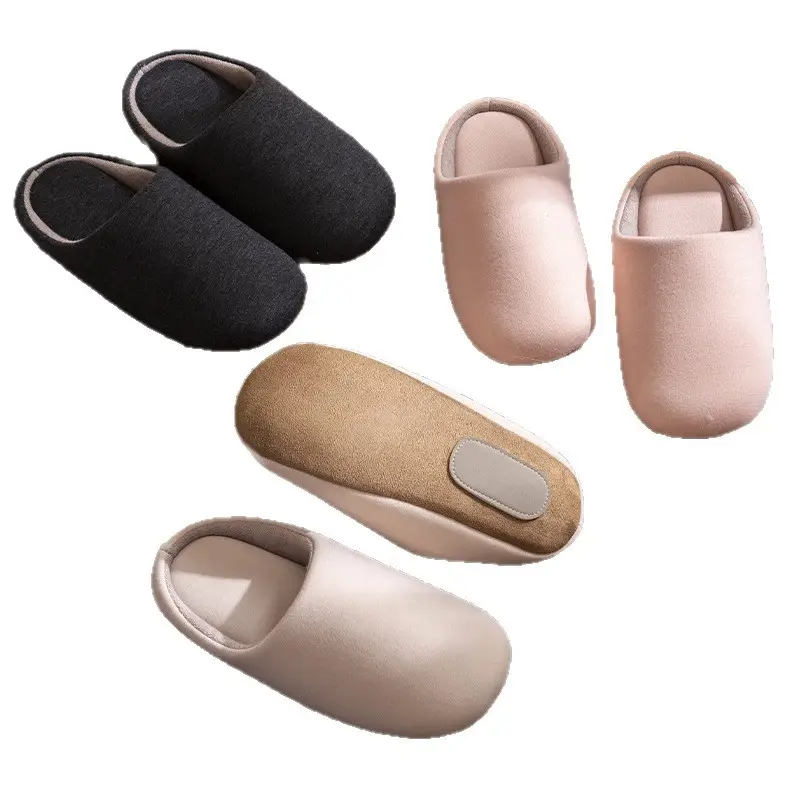 Women's Cotton Slippers for Autumn and Winter, Japanese Style Indoor Soft-Soled Non-Slip Warm Men's Floor Slippers Maternity Slippers