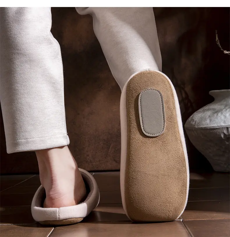 Women's Cotton Slippers for Autumn and Winter, Japanese Style Indoor Soft-Soled Non-Slip Warm Men's Floor Slippers Maternity Slippers — feature 11