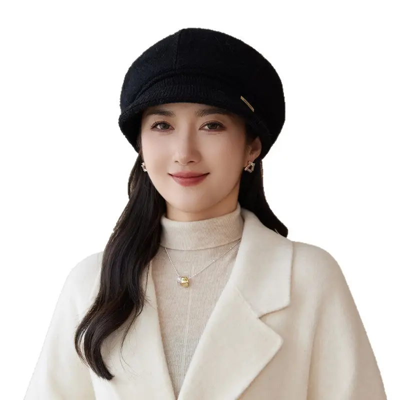 Korean Style Knitted Rabbit Fur Hat for Women - Image 10