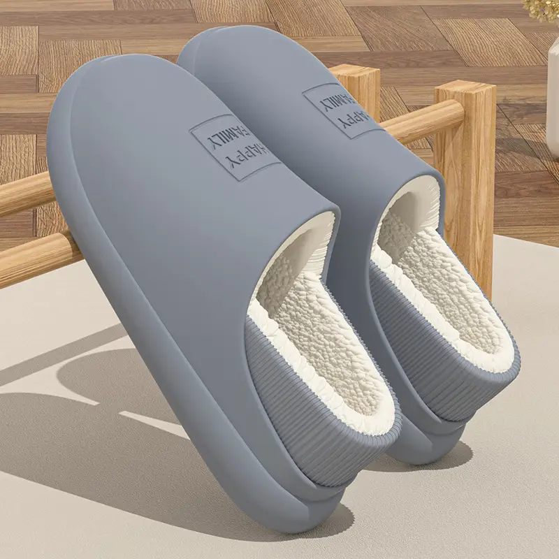 New Style Men's Waterproof and Non-Slip Cotton Slippers for Home Use, Autumn and Winter Warm Outer Wear for Women, Thick Soles - Image 24