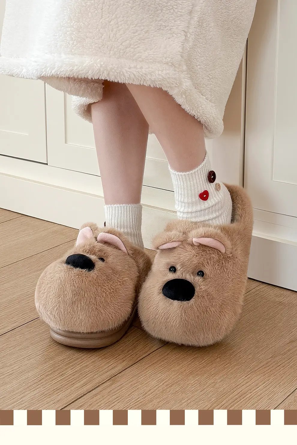 Home Cotton Slippers for Women in Winter, Cartoon Cute Puppy Indoor Plush Warm Ladies' Non-Slip Cotton Slippers Wholesale — feature 2
